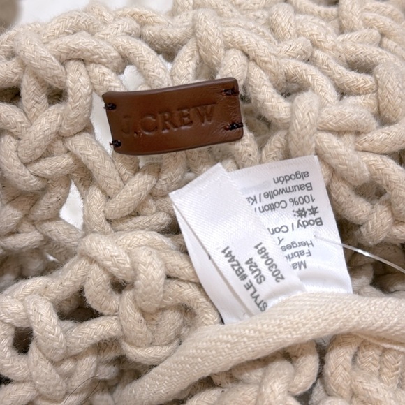 New! J. Crew Cadiz Hand Knotted Crochet Rope Tote with Paillettes - Picture 7 of 8